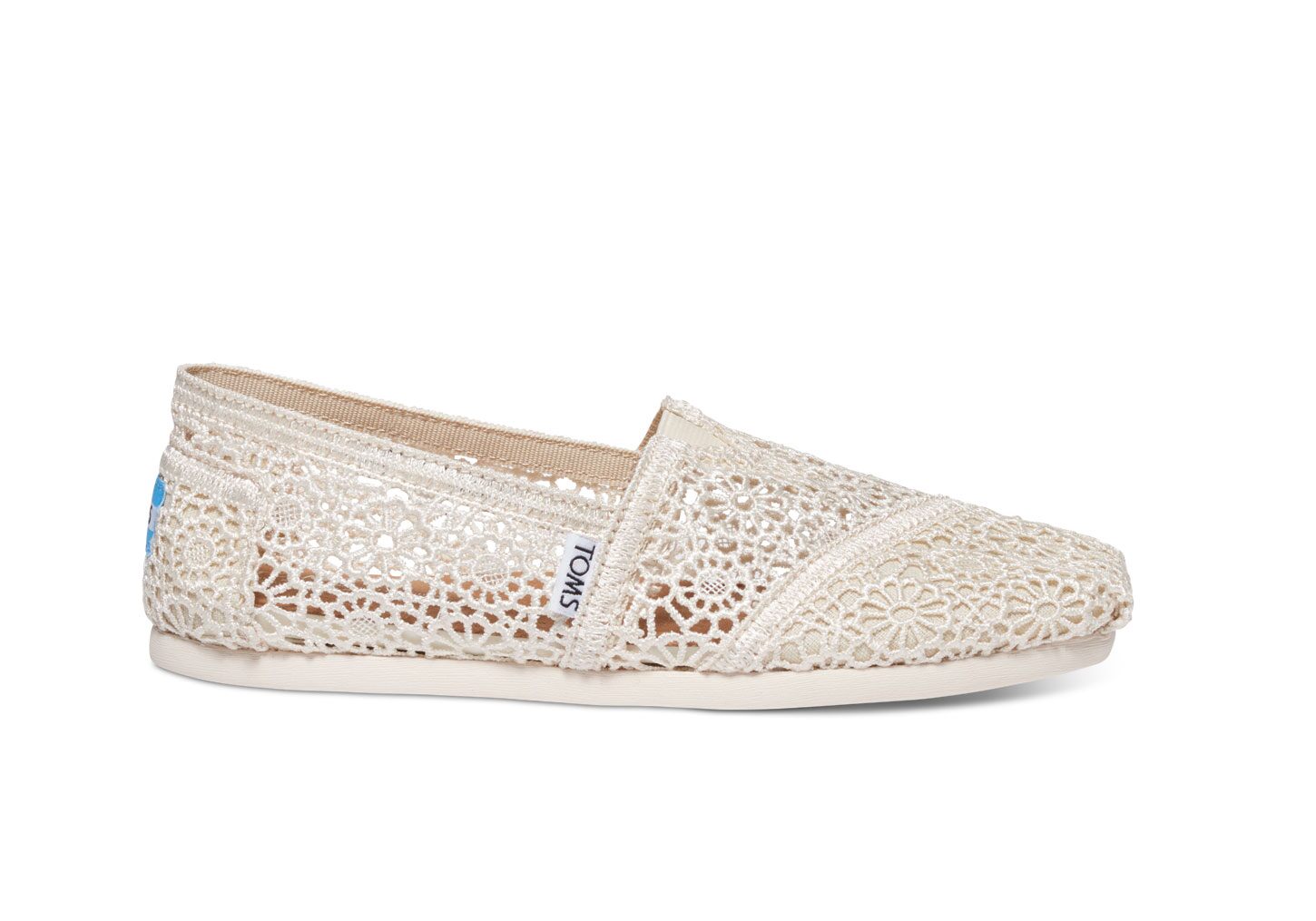 Toms Moroccan Crochet Classics - Womens Slip Ons - Beige - NZ - 490251PRJ